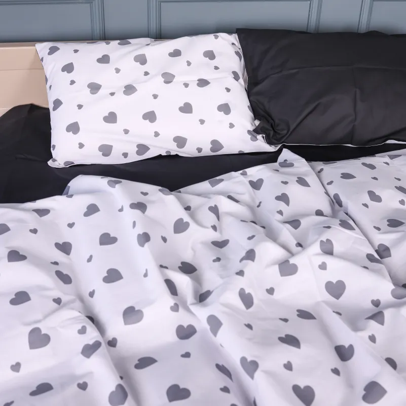 Простирадло Бязь 17-0669 Black and White Love - 3