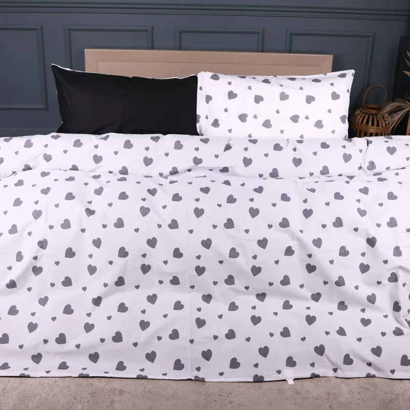 Простирадло Ranforce Elite 17-0669 Black and White Love - 1