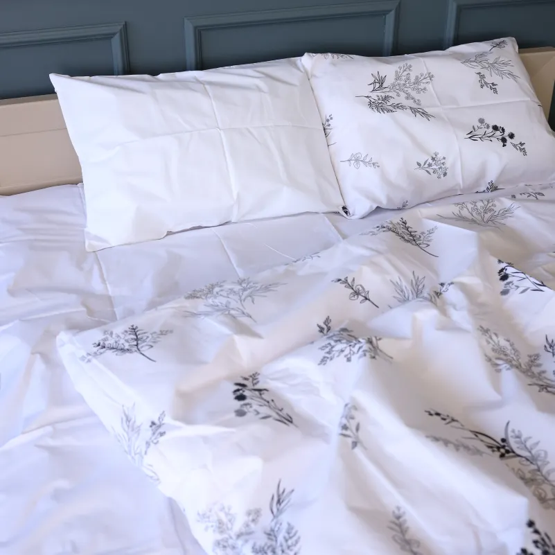 Пододеяльник  Бязь 17-0956 White Botanica - 4