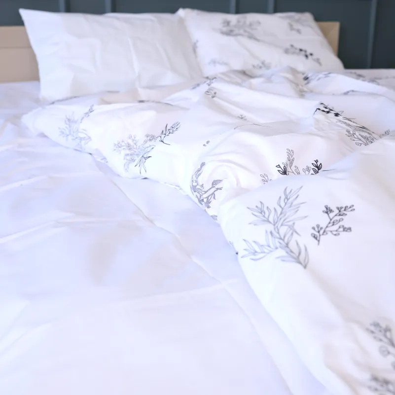 Комплект постільної білизни Ranforce Elite 17-0956 White Botanica - 4