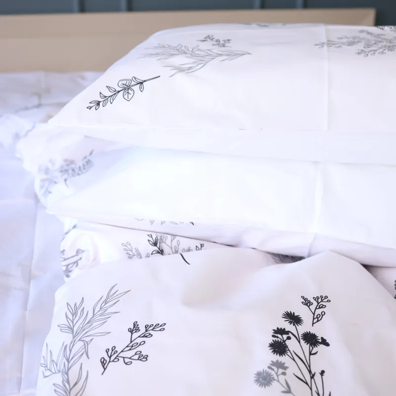 Пододеяльник  Бязь 17-0956 White Botanica - 3