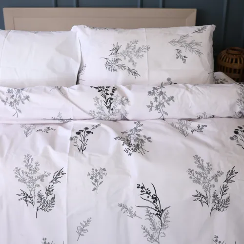 Комплект постільної білизни Ranforce Elite 17-0956 White Botanica - 2