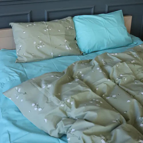 Простирадло Бязь 17-4736 Green leaves - 2