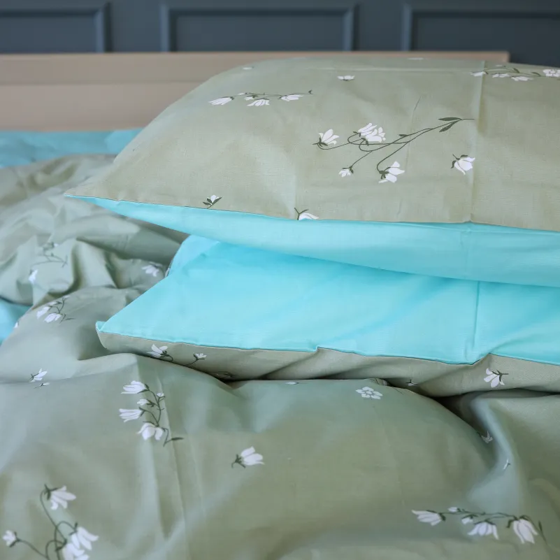 Пододеяльник Бязь 17-4736 Green leaves - 1