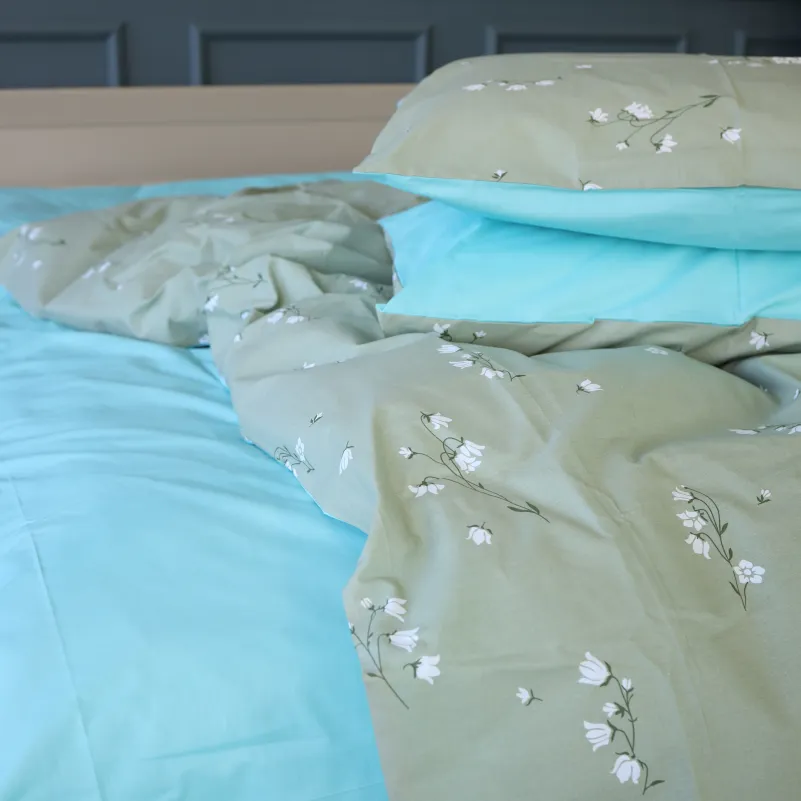 Пододеяльник Бязь 17-4736 Green leaves - 2