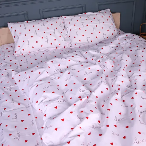 Комплект постільної білизни Бязь 17-0963 Tiny Hearts