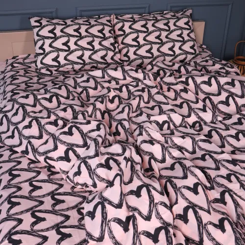 Комплект постільної білизни Бязь 17-0962 Heart Lines