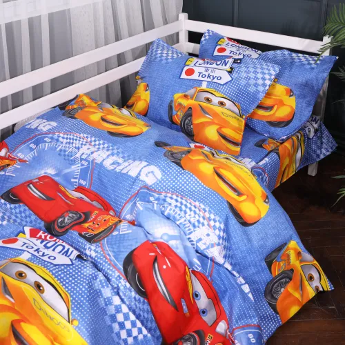 Комплект постільної білизни Бязь Kids Time 17-0888 Cars Speed Blue - 4