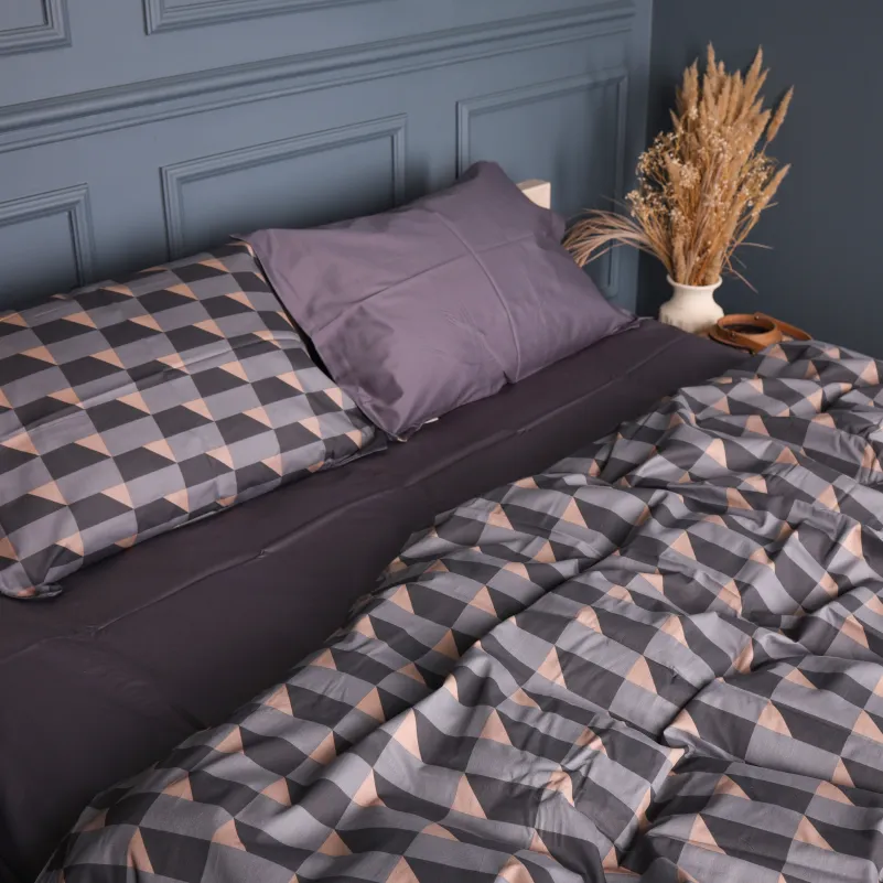 Наволочка Сатин 22-1441 Dark Cube Pattern - 1