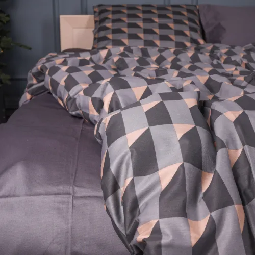 Пододеяльник Сатин 22-1441 Dark Cube Pattern - 2