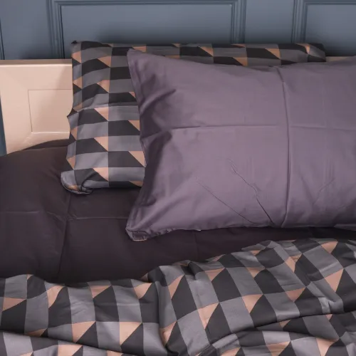 Комплект постільної білизни Сатин 22-1441 Dark Cube Pattern - 2
