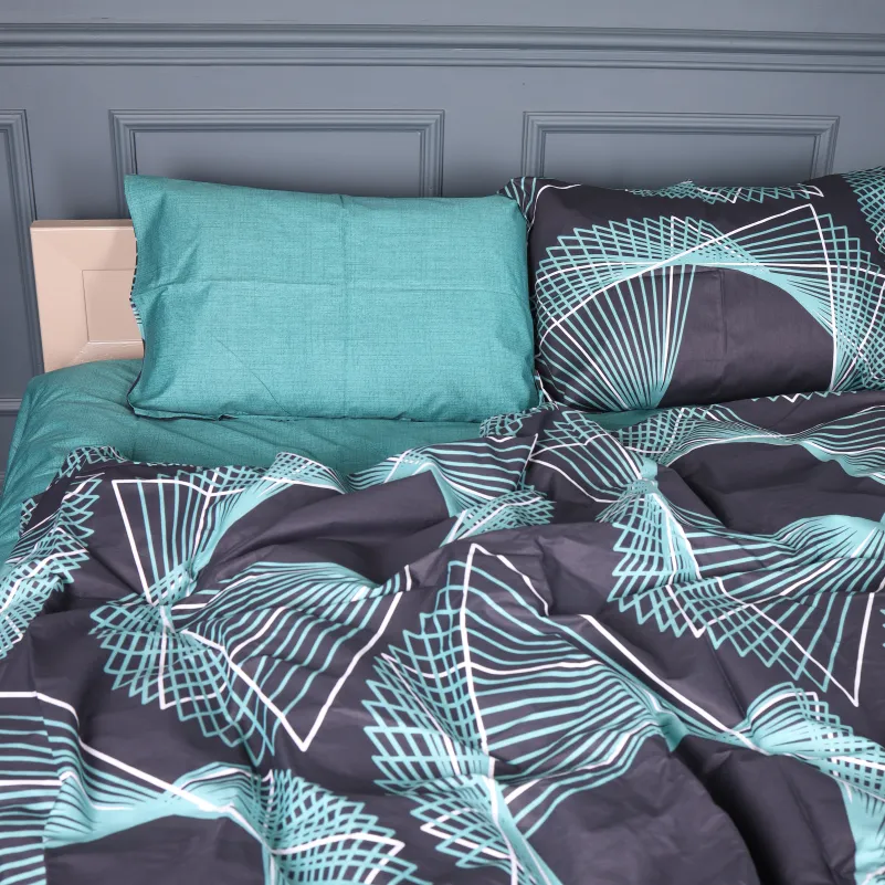 Наволочка Сатин 22-1442 Neon Emerald Lines - 1