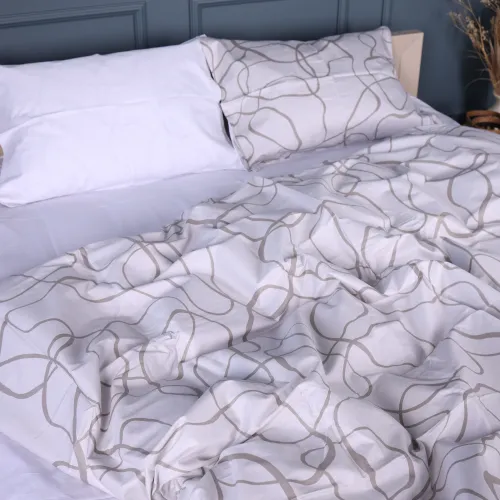 Комплект постільної білизни Сатин 22-1460 Minimal Lines white - 2