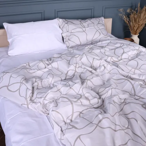 Пододеяльник Сатин 22-1460 Minimal Lines white - 2