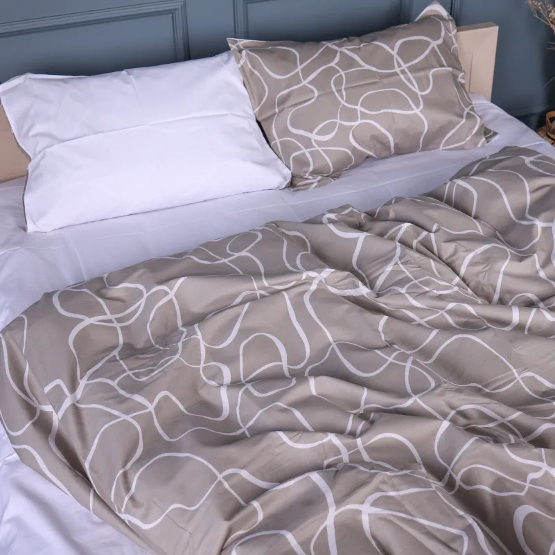 Наволочка Сатин 22-1459 Minimal Lines beige - 1