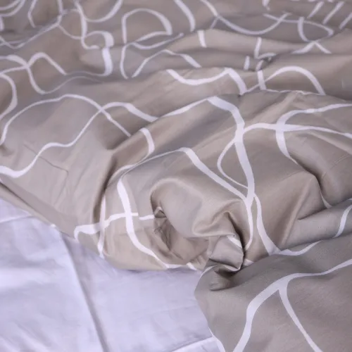 Простынь Сатин 22-1459 Minimal Lines beige - 5