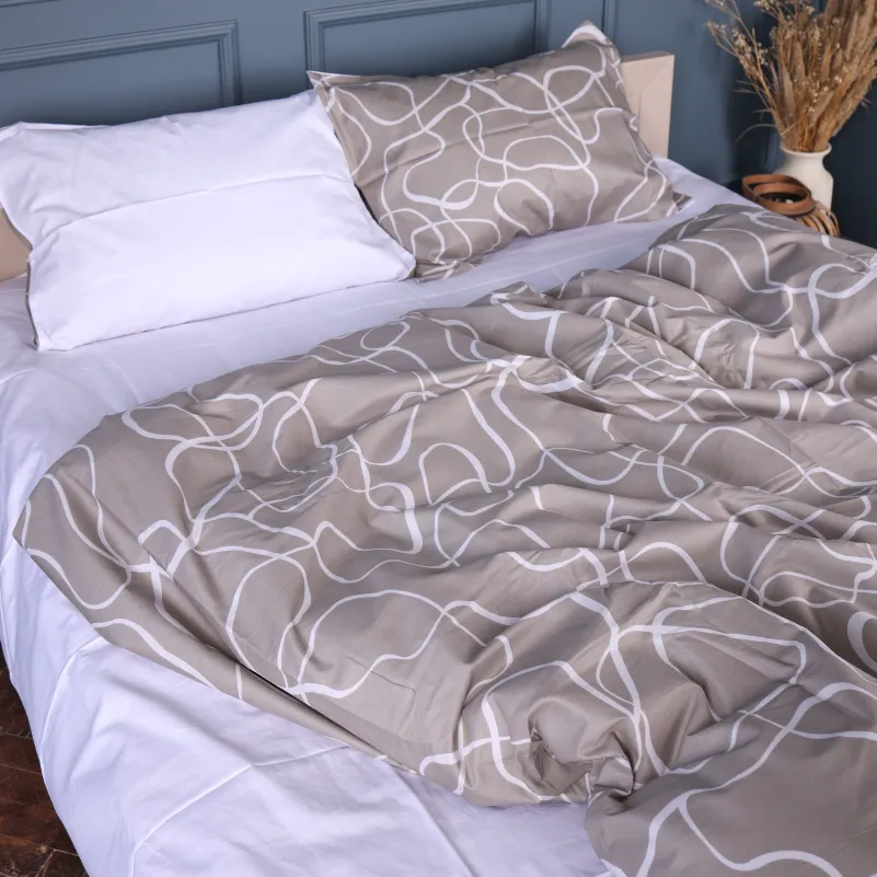 Пододеяльник Сатин 22-1459 Minimal Lines beige - 3