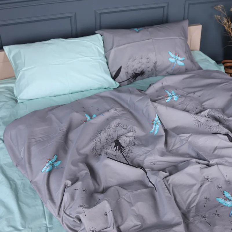 Наволочка Сатин 22-1462 Dandeline gray - 1