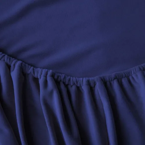 Простынь на резинке Велюр Winter Frost 28-0006 Navy blue Velvet - высота 25 см (детские 10 см)
