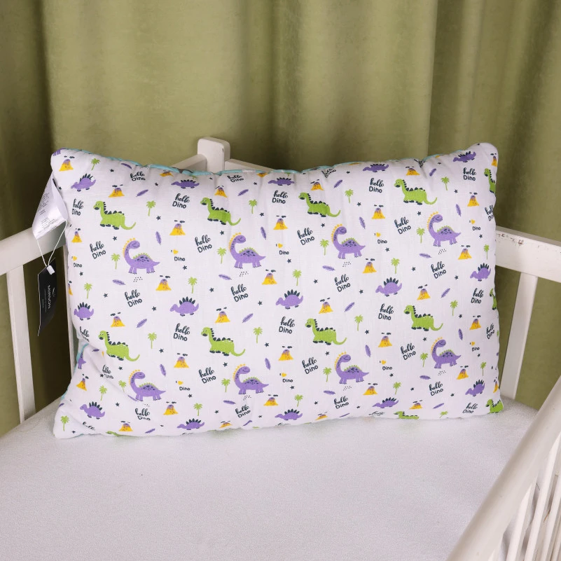 Подушка антиаллергенная №3800 Kids Time 18-0001 Hello Dino EcoSilk бязь (низкая) - 1