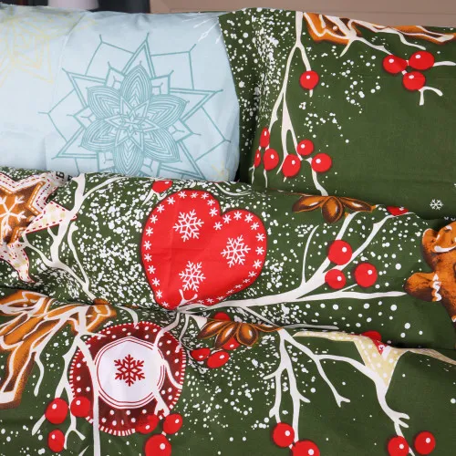 Комплект постільної білизни Ranforce Elite 17-0881 Holiday Star green - 2