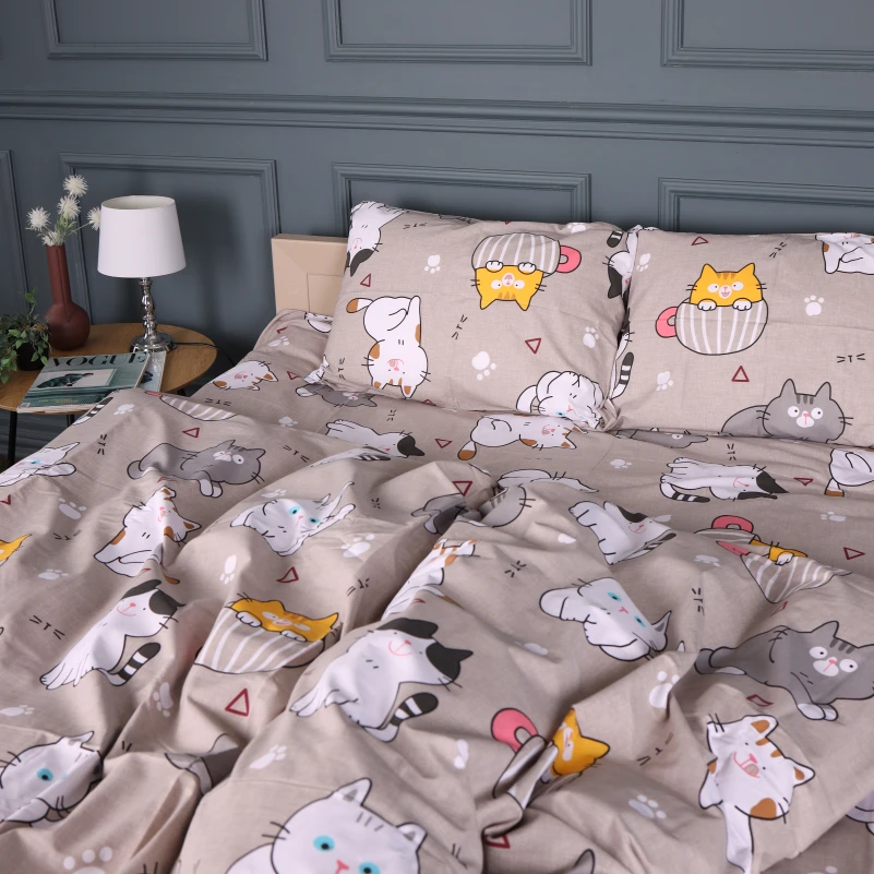 Комплект постільної білизни Бязь 17-0665 Cream Kittens - 4