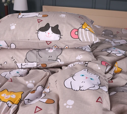 Комплект постільної білизни Бязь 17-0665 Cream Kittens - 2