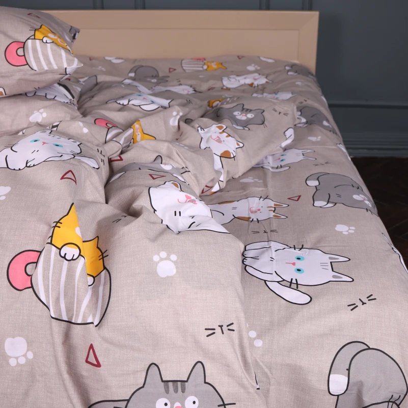 Комплект постільної білизни Бязь 17-0665 Cream Kittens - 2