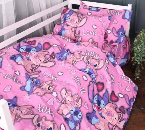 Підковдра Бязь 17-0871 Stitch & Angel Pink - 2