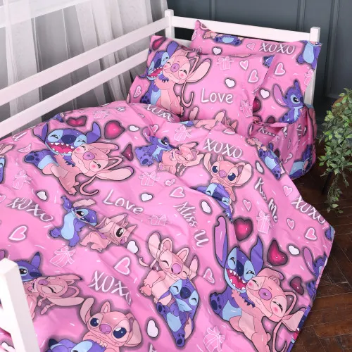 Пододеяльник Бязь 17-0871 Stitch & Angel Pink - 2
