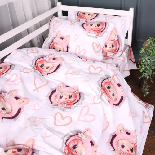 Комплект постільної білизни Бязь 17-0872 Labubu Love
