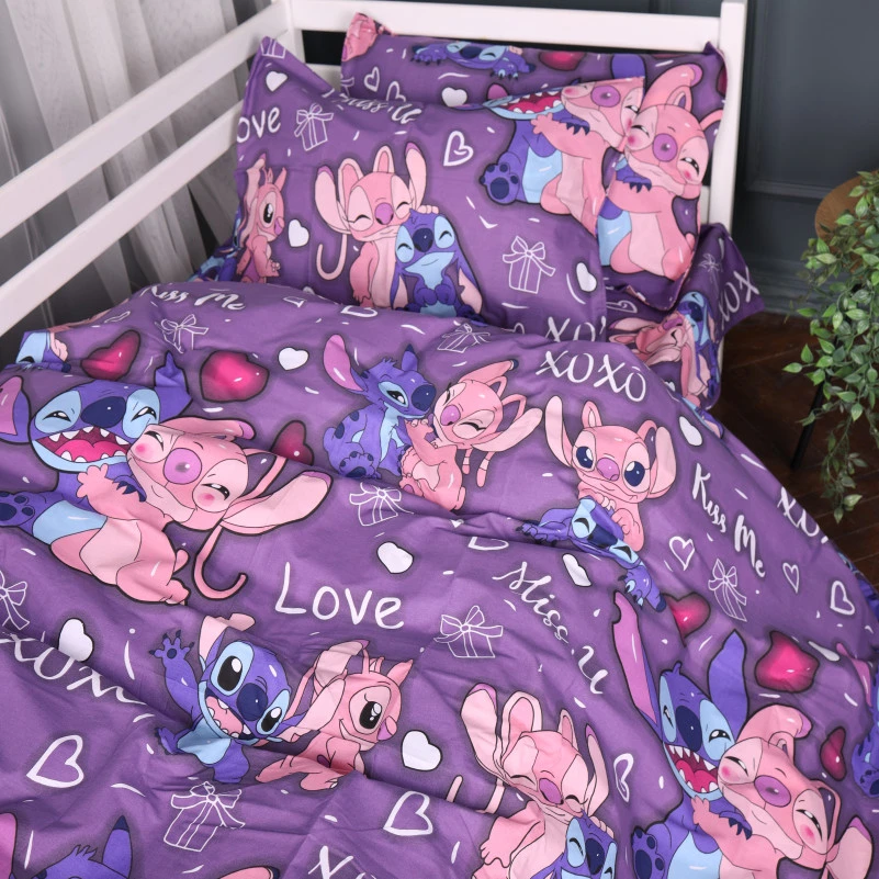 Простирадло Бязь Kids Time 17-0870 Stitch & Angel Purple - 3