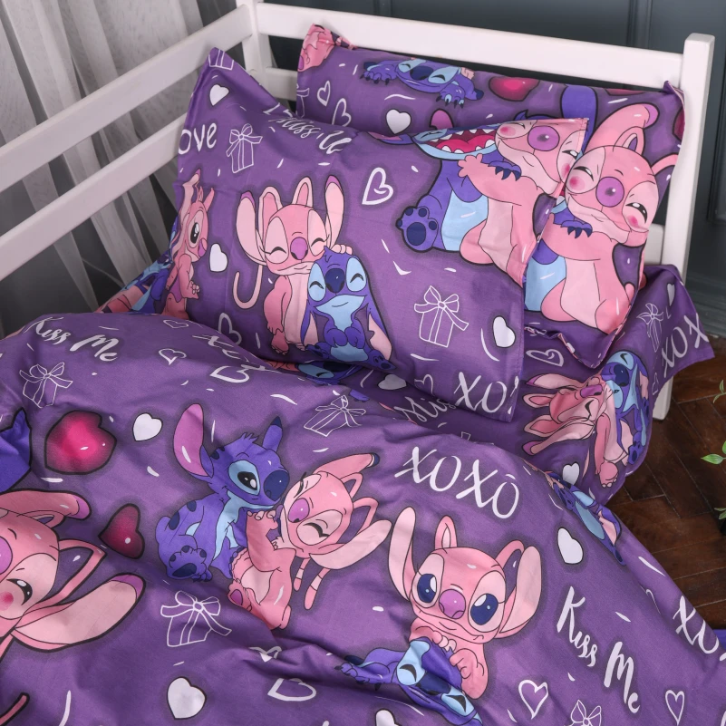 Комплект постільної білизни Бязь Kids Time 17-0870 Stitch & Angel Purple - 3