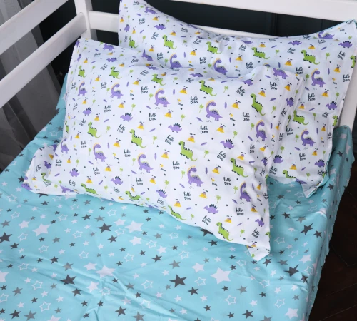 Простынь на резинке (бязь) Kids Time 18-0001 Hello Dino - высота 10 см