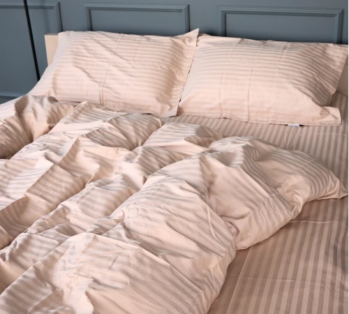 Простынь на резинке Satin Stripe 30-0004 Cream - высота 25 см (детские 10 см) - 2