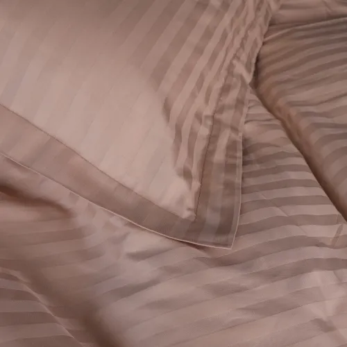 Простынь на резинке Satin Stripe 30-0004 Cream - высота 25 см (детские 10 см) - 3