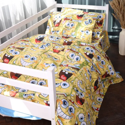Комплект постільної білизни Бязь Kids Time 17-0804 Funny Sponge Bob - 5
