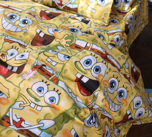 Комплект постільної білизни Бязь Kids Time 17-0804 Funny Sponge Bob - 2
