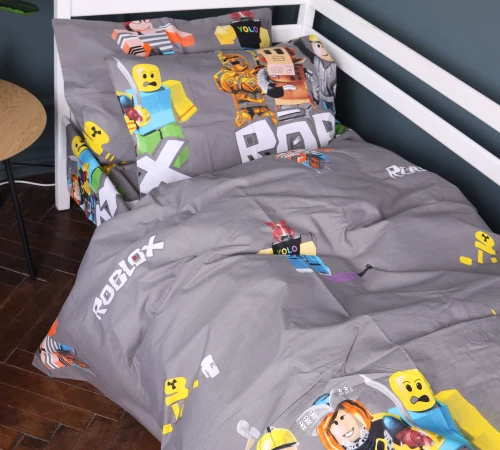 Комплект постільної білизни Бязь Kids Time 17-0821 Roblox game gray - 2