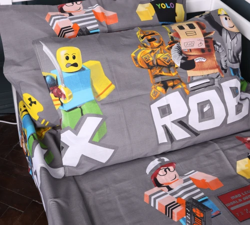 Комплект постільної білизни Бязь 17-0821 Roblox game gray - 2