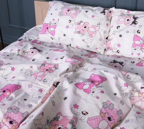 Простирадло Ranforce Elite 17-0776 Magic cats pink - 2