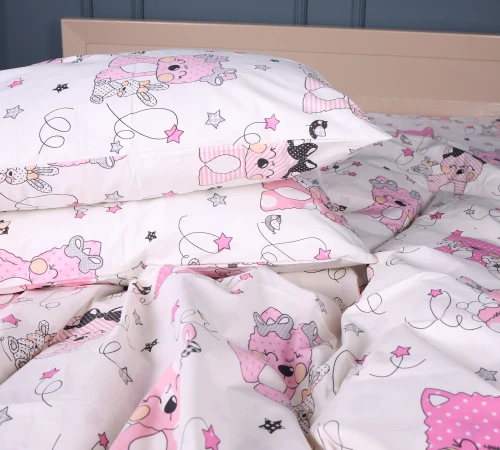 Підковдра Бязь 17-0776 Magic cats pink - 2