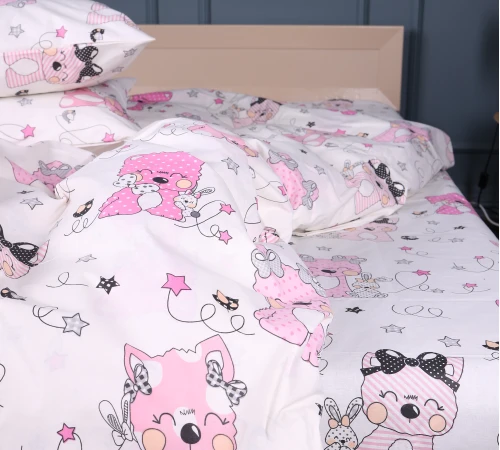Пододеяльник Бязь  Kids Time 17-0776 Magic cats pink - 2