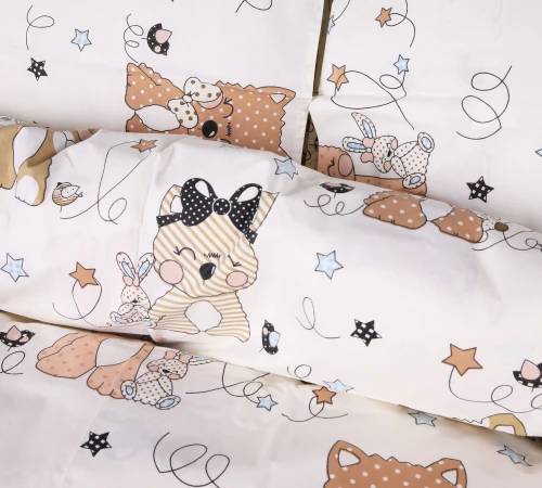 Пододеяльник Бязь Kids Time 17-0777 Magic cats olive
