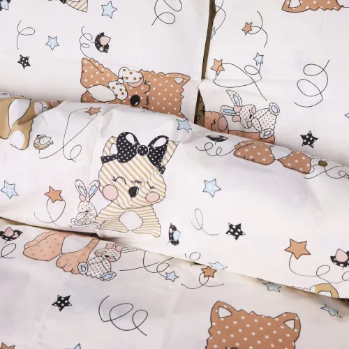 Підковдра Бязь Kids Time 17-0777 Magic cats olive