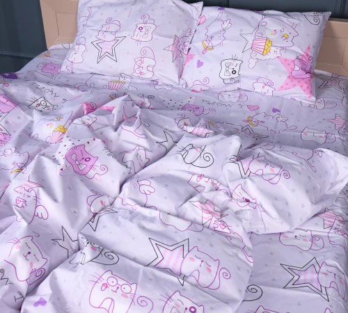 Комплект постільної білизни Бязь Kids Time 17-0774 Cat party - 2