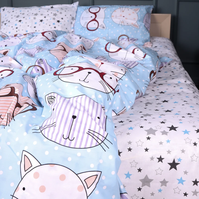 Комплект постільної білизни Бязь 17-0785 Funny cats - 2