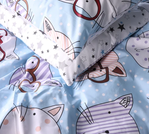 Комплект постільної білизни Бязь 17-0785 Funny cats - 2