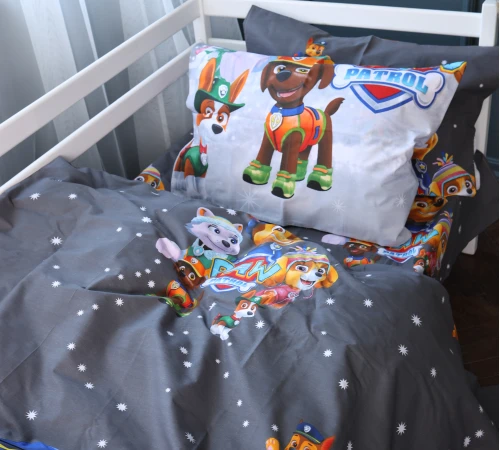 Комплект постільної білизни Бязь Kids Time 17-0795 Paw Patrol Winter gray