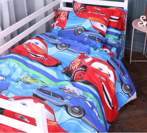 Простынь Бязь Kids Time 17-0778 McQueen's Racing Dreams blue - 2